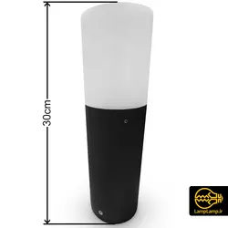 چراغ باغی چمنی فلزی استوانه ای ازتفاع 30 سانتیمتر