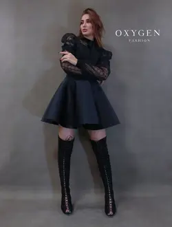 شومیز مشکی توری