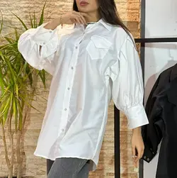 شومیز مانتویی آستین پیلی