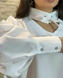 شومیز مانتویی یقه دار