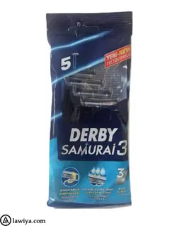 تیغ خودتراش دربی سه لبه پاکتی مدل سامورایی 5 عددی