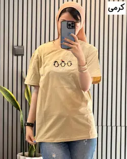 تیشرت گلدوزی پنگوئن کرمی