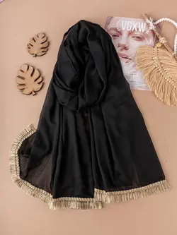 کالکشن شال مشکی ساده نوار دوزی