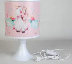 لوستر کودک طرح یونیکورن کد 51 به همراه چراغ رومیزی