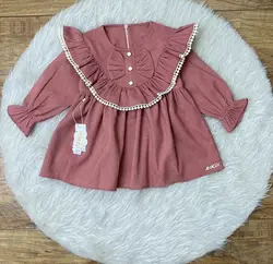 پیراهن دخترانه مخمل ریز 3 تا 8 سال manely