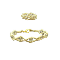 دستبند و انگشتر باریک ست نخی کد: V07