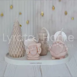 شمع دست ساز بابا نوئل کوچک چاق (Santa Claus)