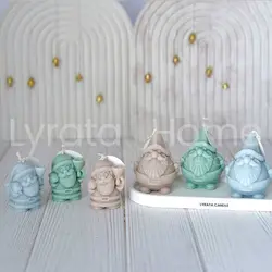 شمع دست ساز بابا نوئل کوچک فانوس دار (Santa Claus)