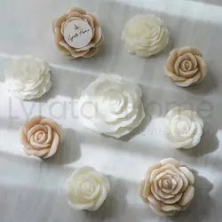 شمع دست ساز گل رز پهن