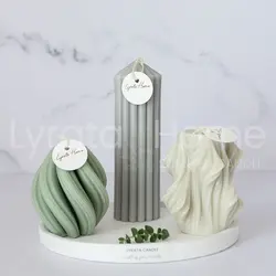 شمع دست ساز استوانه شیاردار 10 سانتی