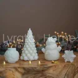 شمع دست ساز آدم برفی بزرگ