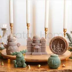 شمع دست ساز آدم برفی بزرگ