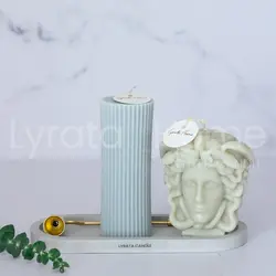 شمع دست ساز استوانه شیاردار 15 سانتی