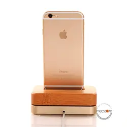 استند شارژ آیفون Bamboo Wooden Aluminum iPhone Charging Stand - مک استور - فروشگاه لوازم جانبی و پشتیبانی اپل