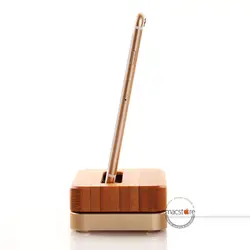 استند شارژ آیفون Bamboo Wooden Aluminum iPhone Charging Stand - مک استور - فروشگاه لوازم جانبی و پشتیبانی اپل