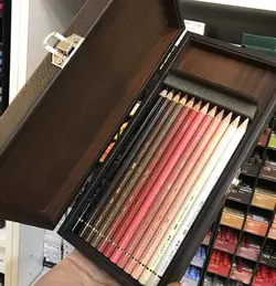 ست پوست ۱۲ رنگ پلی کروم جعبه چوبی