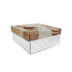 جعبه کیک 25*25 طرح شکلات