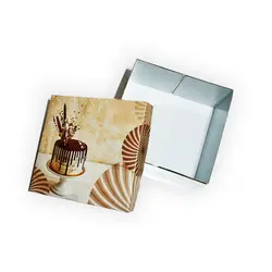 جعبه کیک 25*25 طرح شکلات
