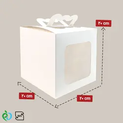 جعبه کیک مینی پنجره‌دار 20*20 روژان سفید