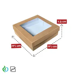 جعبه شیرینی پنجره دار 23*23 کرافت - ملک مقوا