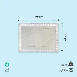 سینی 25 * 35 نقره ای