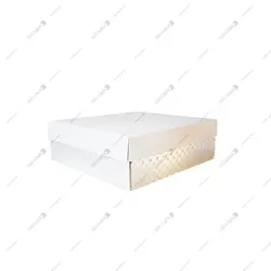 جعبه شیرینی یک کیلویی مربع 23*23 سفید