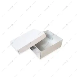 جعبه شیرینی نیم کیلویی 15*20 سفید