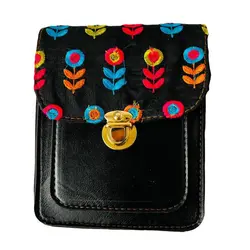 کیف رودوشی زنانه سوزن دوزی قفل دار سایز 15x19