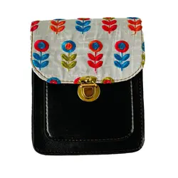 کیف رودوشی زنانه سوزن دوزی قفل دار سایز 15x19