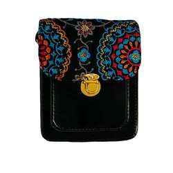 کیف رودوشی زنانه سوزن دوزی قفل دار سایز 15x19