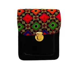 کیف رودوشی زنانه سوزن دوزی قفل دار سایز 15x19