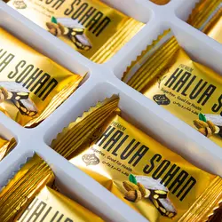 خرید حلوا سوهان بادامی 42 درصد فاقد شکر و روغن مبرهن خوانسار- 450 گرم