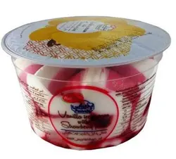 بستنی لیوانی یک لیتری وانیلی با شهد توت کاله