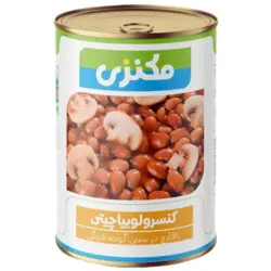 کنسرو لوبیا با قارچ 380گ مکنزی