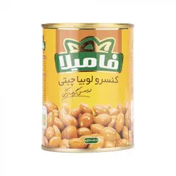 کنسرو لوبیا چیتی در سس گوجه فرنگی فامیلا