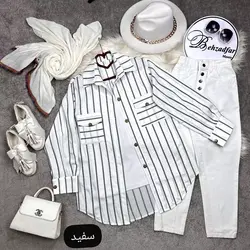 ۱۵۴ شومیز راه راه کد 154 - مانتو بهزاد فر