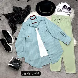 ۱۵۴ شومیز راه راه کد 154 - مانتو بهزاد فر