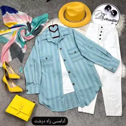 ۱۵۴ شومیز راه راه کد 154 - مانتو بهزاد فر