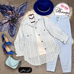 ۱۵۴ شومیز راه راه کد 154 - مانتو بهزاد فر