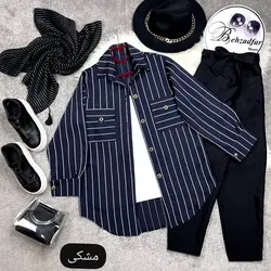 ۱۵۴ شومیز راه راه کد 154 - مانتو بهزاد فر