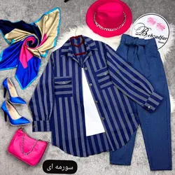 ۱۵۴ شومیز راه راه کد 154 - مانتو بهزاد فر