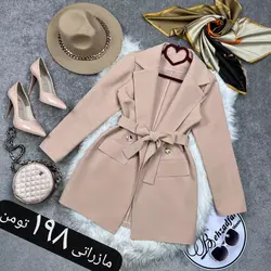 ۱۵۳ کت مازراتی کمربند دار کد 153 - مانتو بهزاد فر