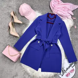 ۱۵۳ کت مازراتی کمربند دار کد 153 - مانتو بهزاد فر