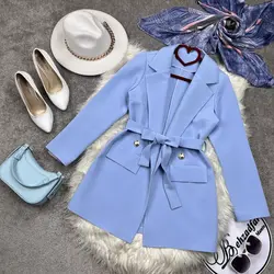 ۱۵۳ کت مازراتی کمربند دار کد 153 - مانتو بهزاد فر