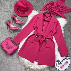 ۱۵۳ کت مازراتی کمربند دار کد 153 - مانتو بهزاد فر