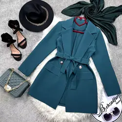 ۱۵۳ کت مازراتی کمربند دار کد 153 - مانتو بهزاد فر