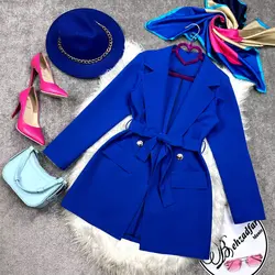 ۱۵۳ کت مازراتی کمربند دار کد 153 - مانتو بهزاد فر