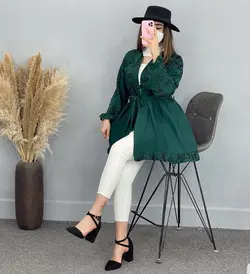 ۲۸۵ خامه دوزی و کمربندار کد 285 - مانتو بهزاد فر
