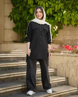 دو جیب برنوتی کد 076543 - مانتو بهزاد فر