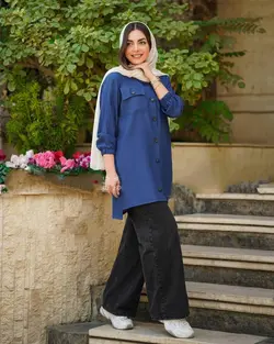 دو جیب برنوتی کد 076543 - مانتو بهزاد فر